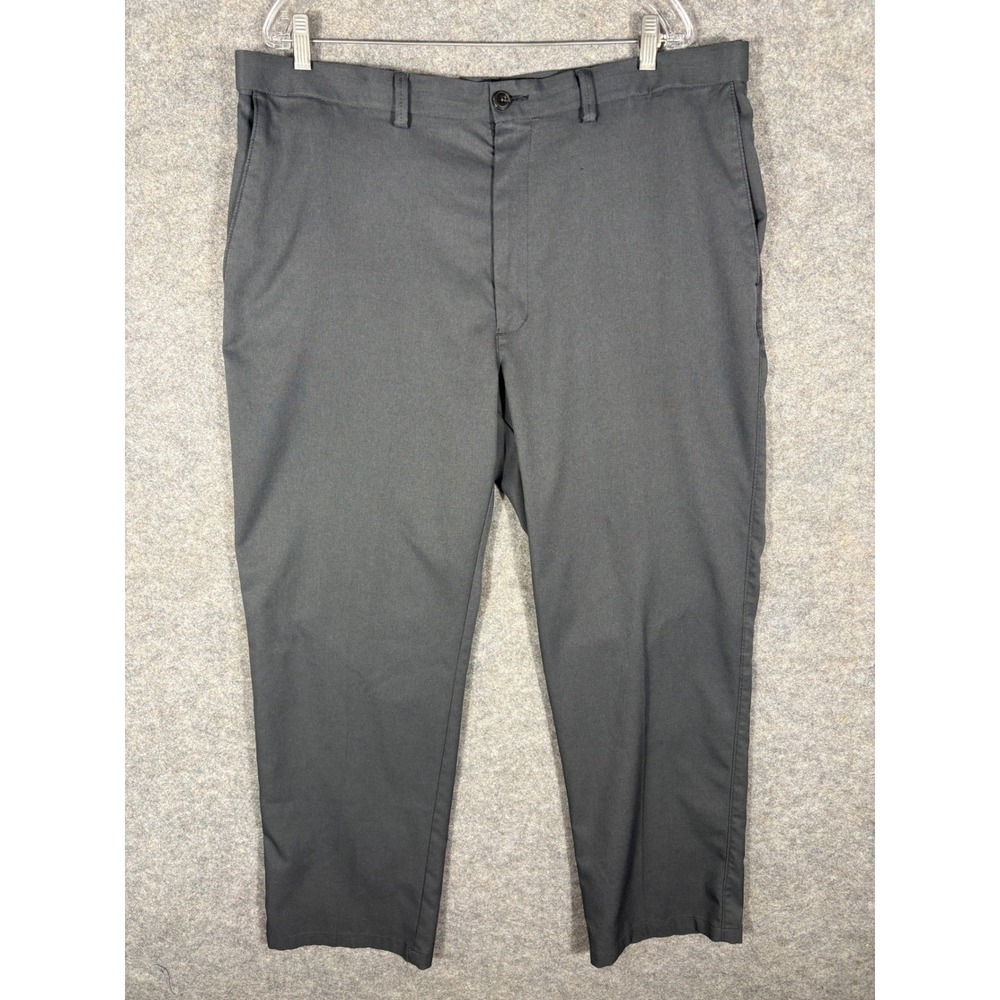 Haggar H26 Men's Gray Flat Front Polyester Dress Pants Size 40x32